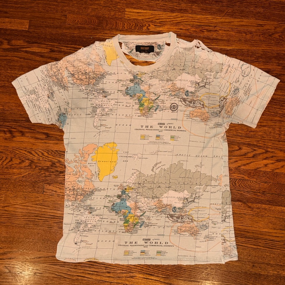 10.Deep Multicolor World Map Kids Tee